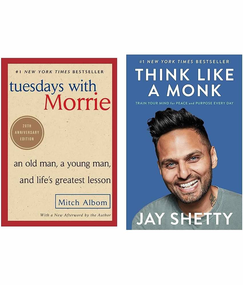 2 Book Set- Tuesday with morrie, Think like a monk