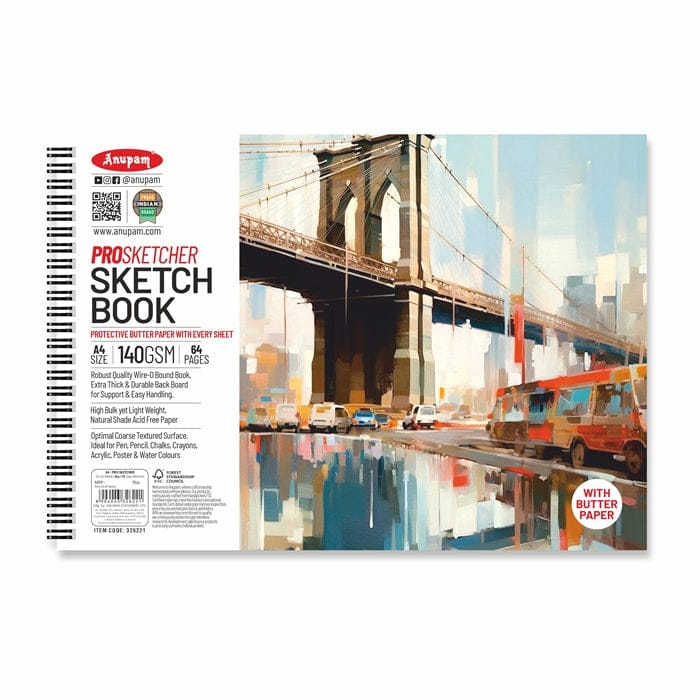 Anupam Prosketcher Drawing Book With Butter Paper 160 Gsm-A4