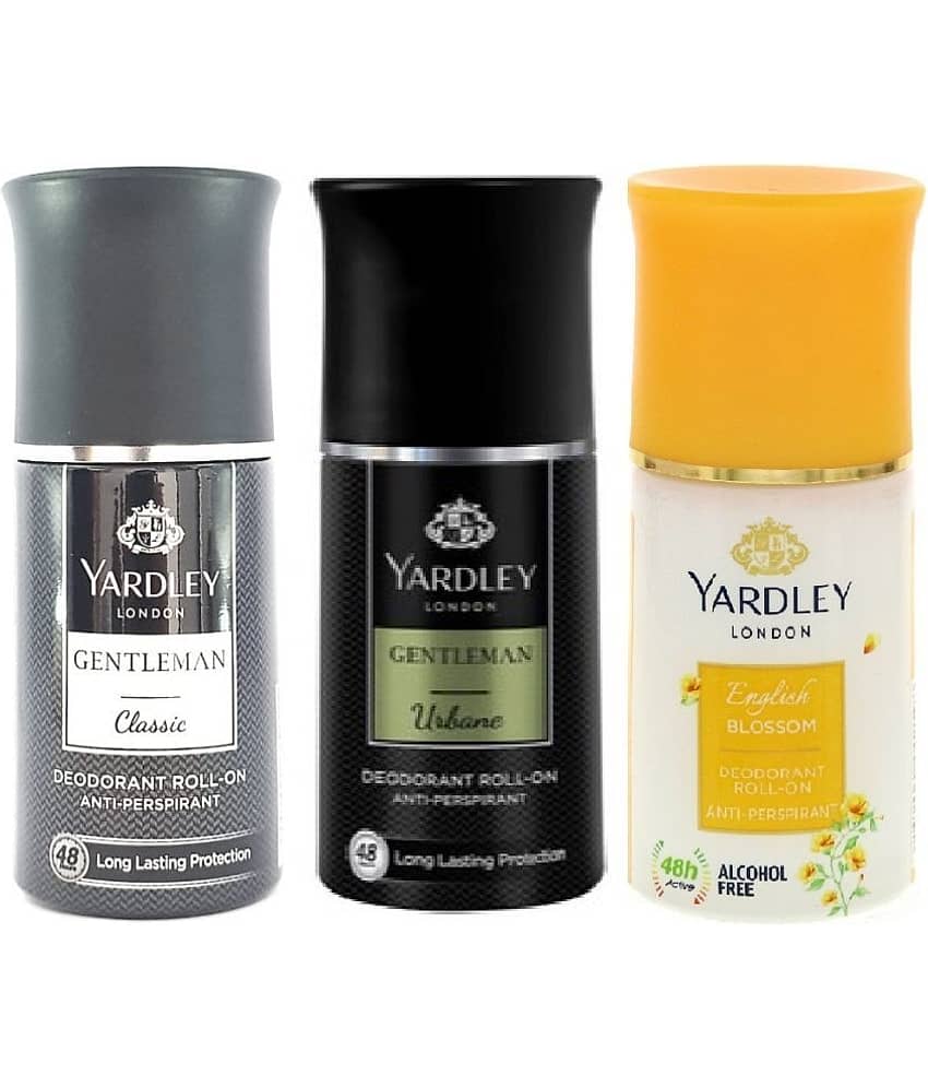Yardley London - CLASSIC, URBAN &ENGLISH BLOSSOM Deodorant Spray for Men,Women 150 ml ( Pack of 3 )