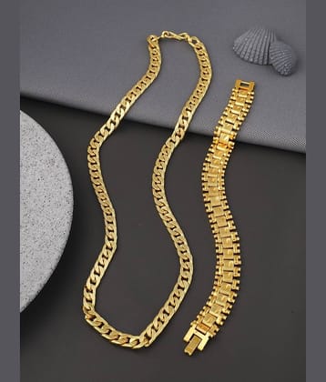 MGSV Gold Plated Brass Chain ( Pack of 2 )