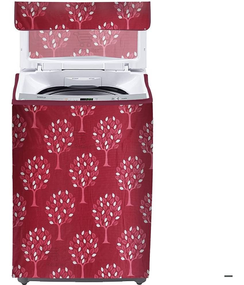 E-Retailer Single Polyester Maroon Washing Machine Cover for Universal 8 kg Top Load