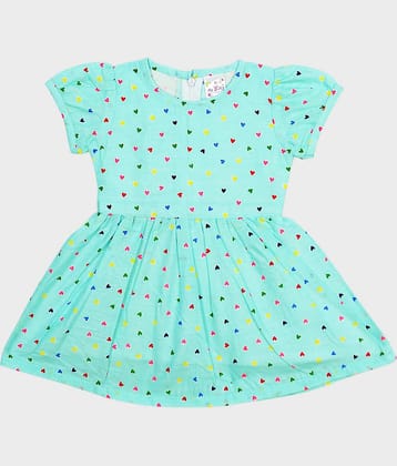 Me N My CLOSET Cotton Frock For Girls ( Pack of 1 , Sky Blue )