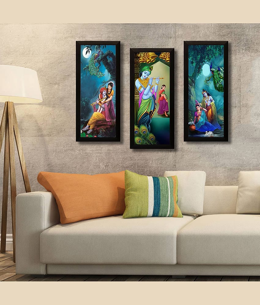 Saf Radha Krishna Ji Religious Wall Hanging Painting With Frame