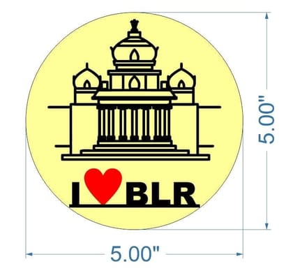 Brand Zero MDF Double Layered Fridge Magnet Design - I LOVE BANGALORE