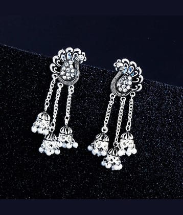 Silver Shine - Silver Jhumki Earrings ( Pack of 1 )