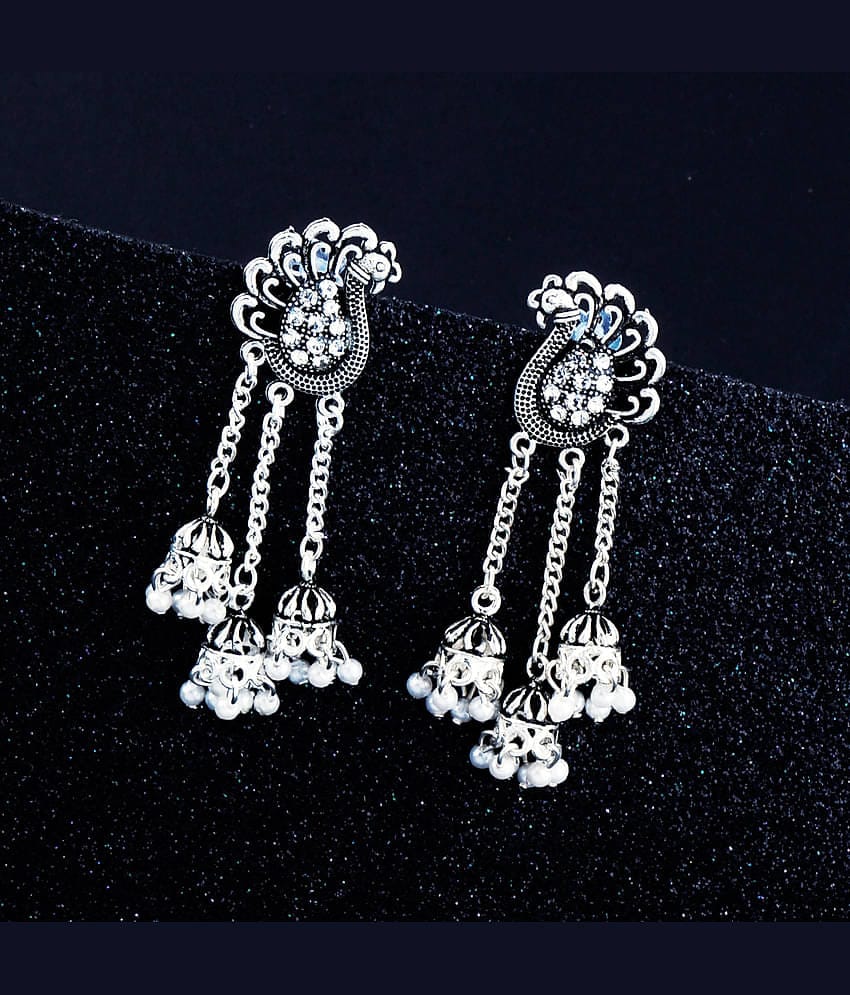 Silver Shine - Silver Jhumki Earrings ( Pack of 1 )