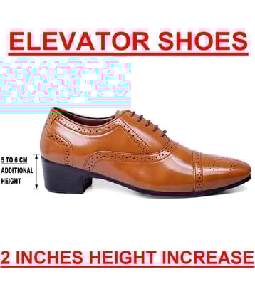 YUVRATO BAXI Tan Men's Brogue Formal Shoes