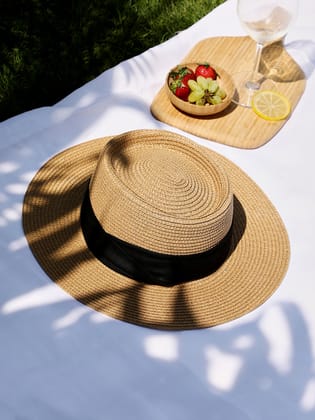 Tropez Panama Hat - Tan Brown-Hat
