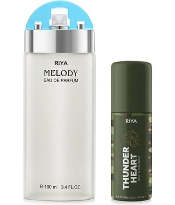 Riya Melody (100ml) & Thunderheart Green(40ml) Deodorant & Perfume For Unisex (Pack of 2)