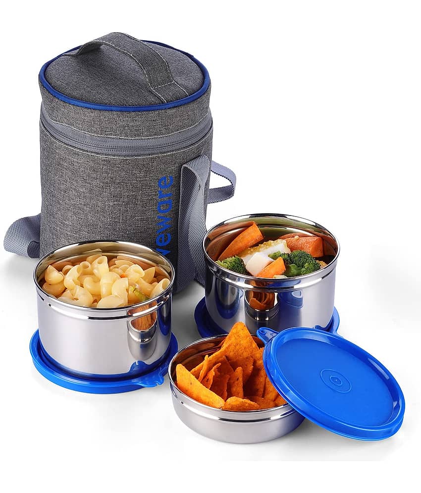 Oliveware Star Stainless Steel Lunch Box 3 Container (Pack of 1)