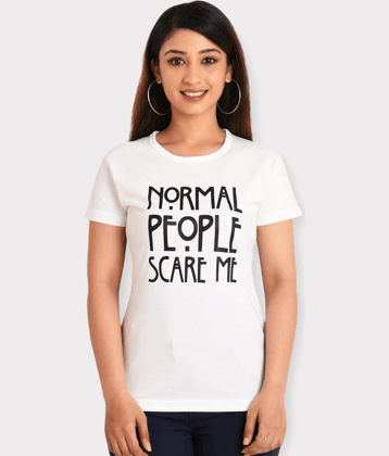 Neo Garments Women Cotton Regular Fit Round Neck T-Shirt ( White )