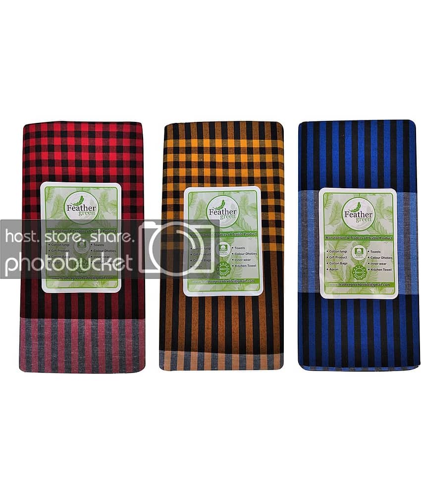 Feather Green Multi Lungi