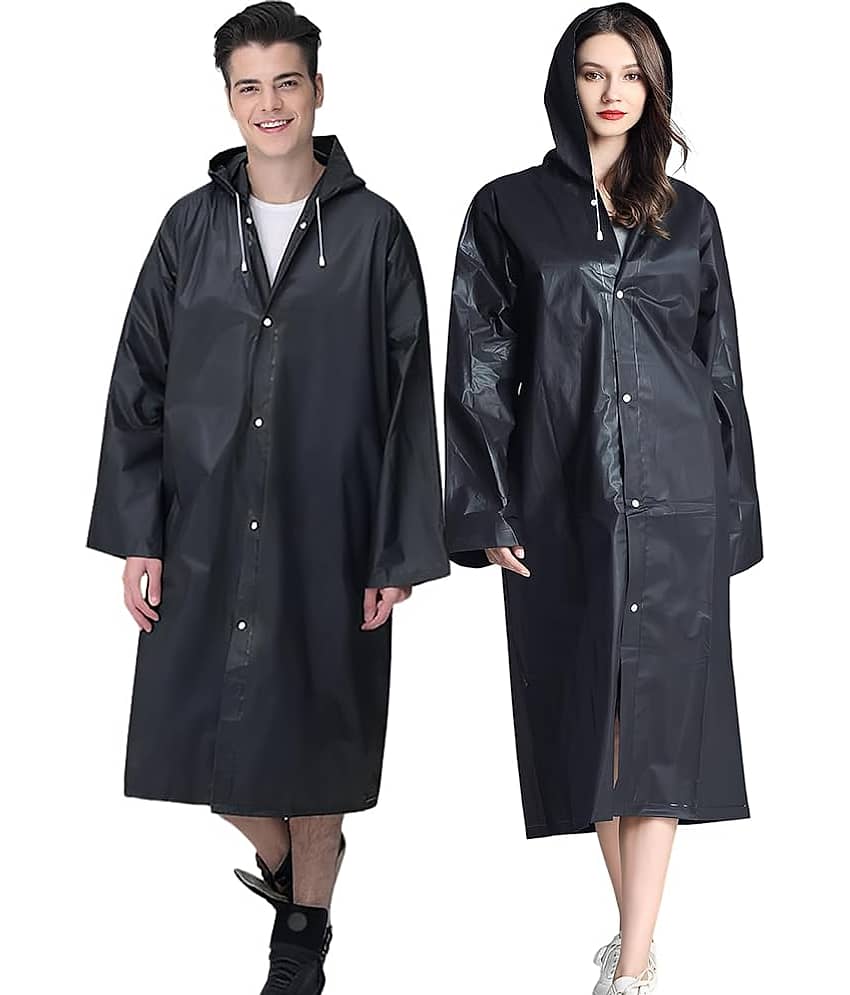 Infispace Black PVC Men's Raincoat ( Pack of 1 )