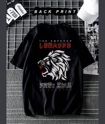 Leotude Pack of 1 Cotton Blend Oversized Fit Men's T-Shirt ( Black )