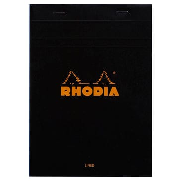Rhodia Basics Black Stapled Line + Margin Ruled Notepad - No. 16