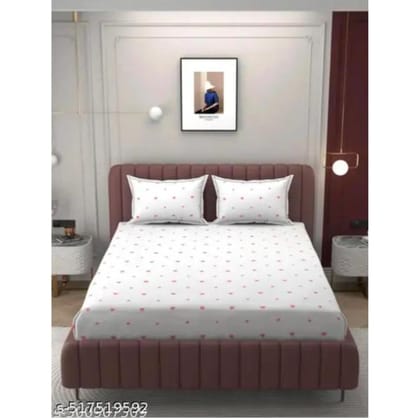 Homdazal Microfibre Abstract Queen Size (White with Pink Heart)