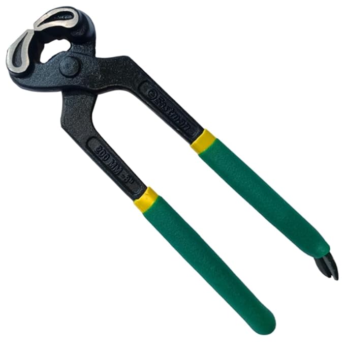 Eastman Cobbler Pincer with Nail Puller Set of 1Pcs, 200 Mm, Drop Forged Steel Carpenter Cobbler Pincer Tools Plier For Home Industrial use Double Colour Sleeve (E-3031)