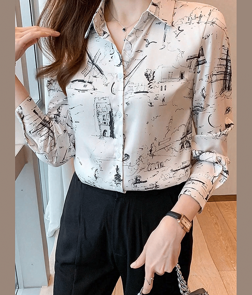 AAPSKA Women Printed Poly Cotton Shirt ( Multicolor )