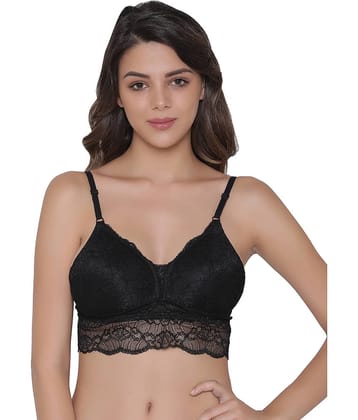 Clovia Nylon Heavily Padded Women's Bralette Bra ( Black )