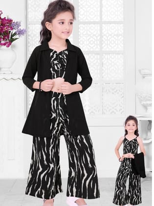 Girls Three Piece Printed Co-Ord Set [GCS-4091] (4-12Years)-4-5Y (Size - 24) / Imported