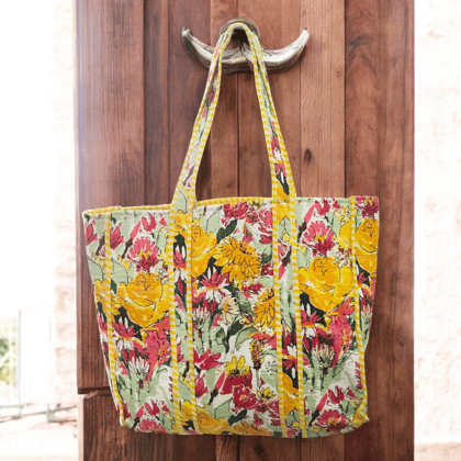 Handmade Quilted Tote Bag- Joy of Yellow