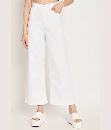 Angel Fab - White Denim Flared Women's Jeans ( Pack of 1 )