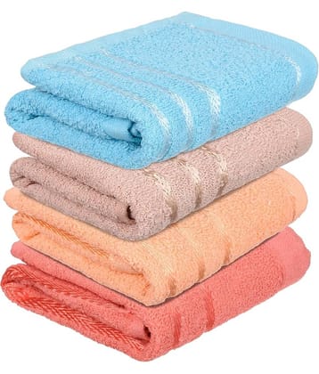Swadesi E Shop Pack of 4 Cotton 351-400 -GSM Hand Towel ( Assorted )