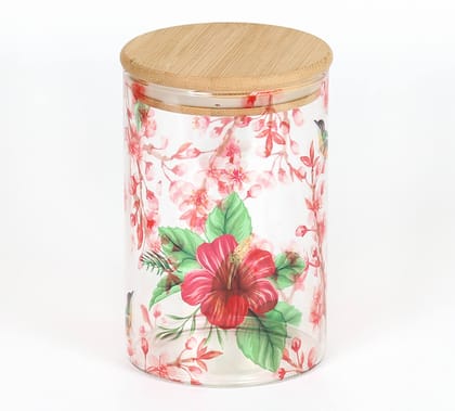Perching Floral Paradise Glass Jar 1050 Ml