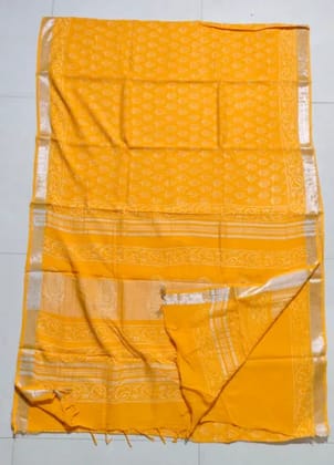 Cotton Linen saree with blouse