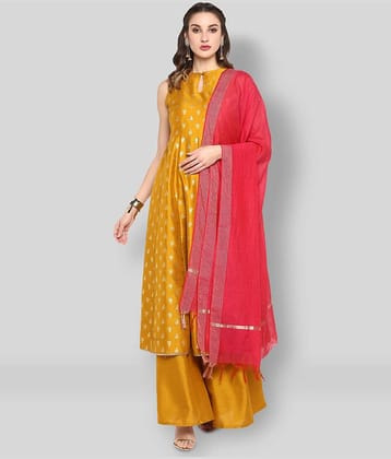 Janasya - Yellow A-line Silk Women's Stitched Salwar Suit ( Pack of 1 )