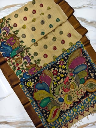 Kalahasti Kalamkari on Bangalore Style 3-Bangalore Silk