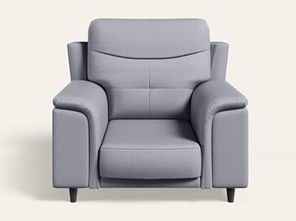 Opulence 1 Seater Synthetic Leather Sofa (1-Year Warranty, Solid Wood, Nimbus Grey)