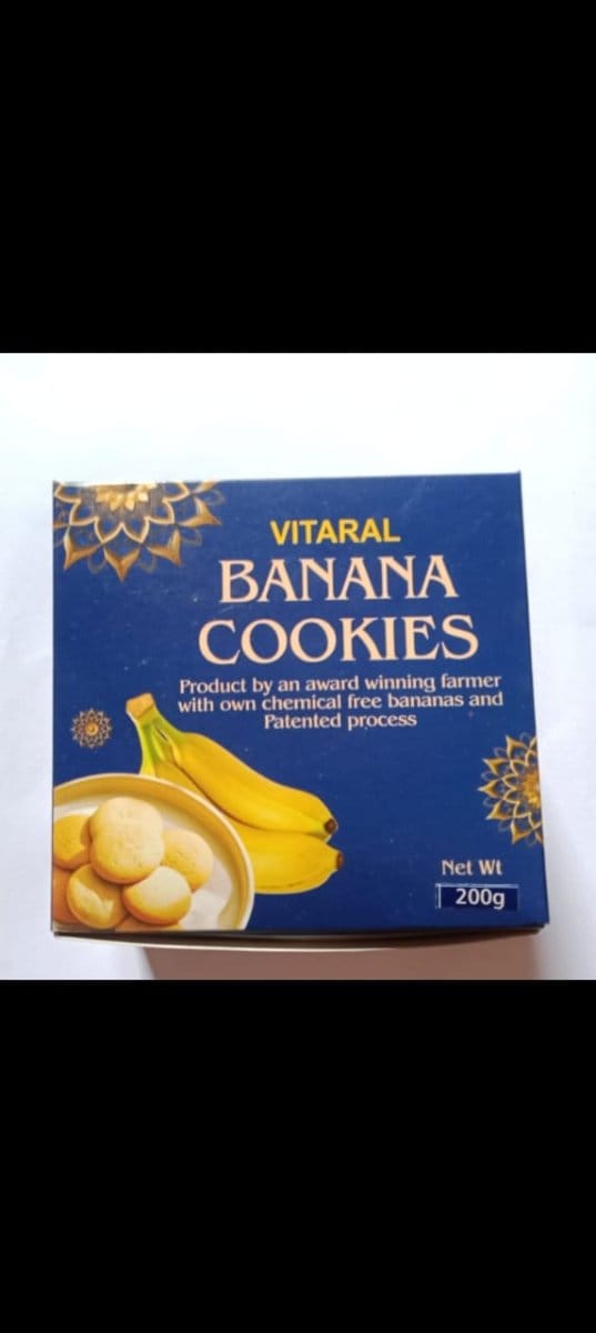 Vitaral Banana Cookies (200g) | Chemical-Free & Farm-Fresh | Healthy Snack