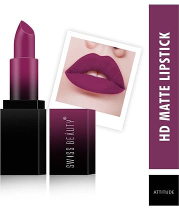 Swiss Beauty HD Matte Lipstick (Attitude), 3.5gm