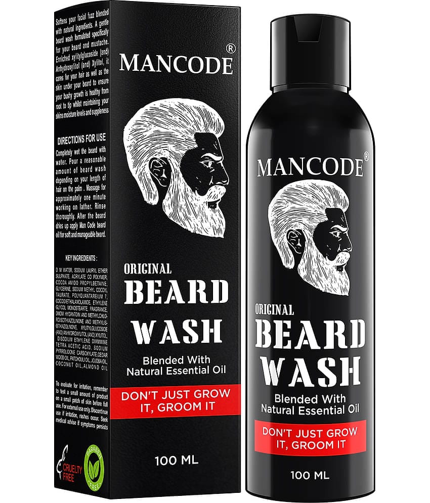 Mancode Original Beard Wash , Deep Cleanse Beard and Mooch , No Paraben No Sulfate , 100ml (Pack of 1)