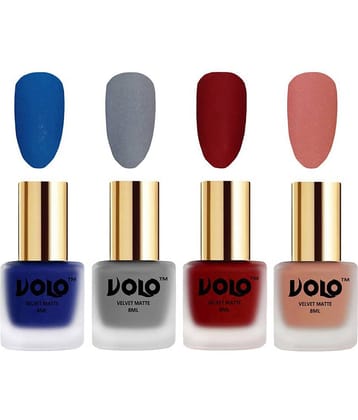 VOLO Velvet Dull Matte Posh Shades Nail Polish Multi Matte Pack of 4 32 mL