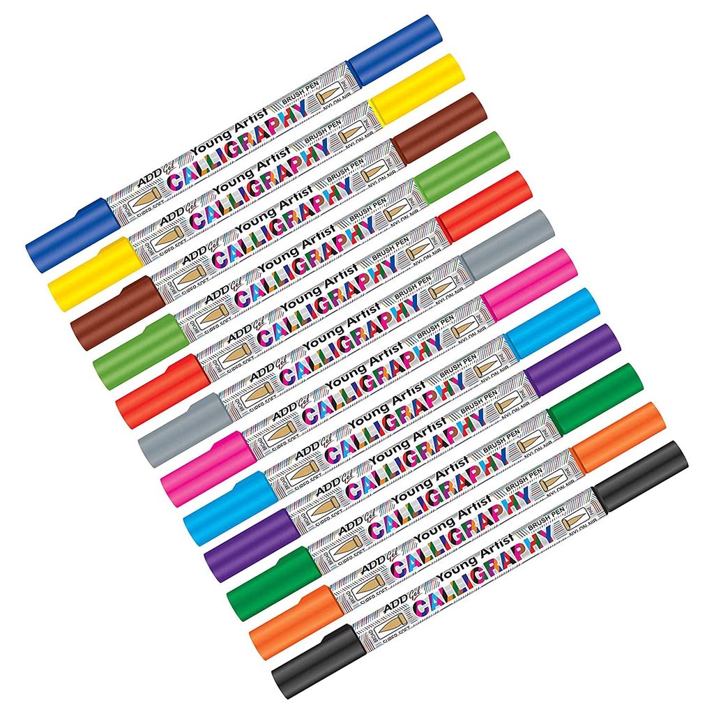 Add gel calligraphy dual tip brush pen