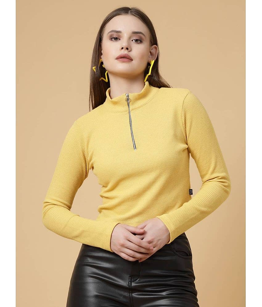 Rigo Women's Cotton Crop Top ( Yellow )