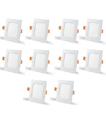 6 Watt LED Square False Ceiling Panel Light for POP (Warm White, Pack of 10) with 2 yrs Warranty