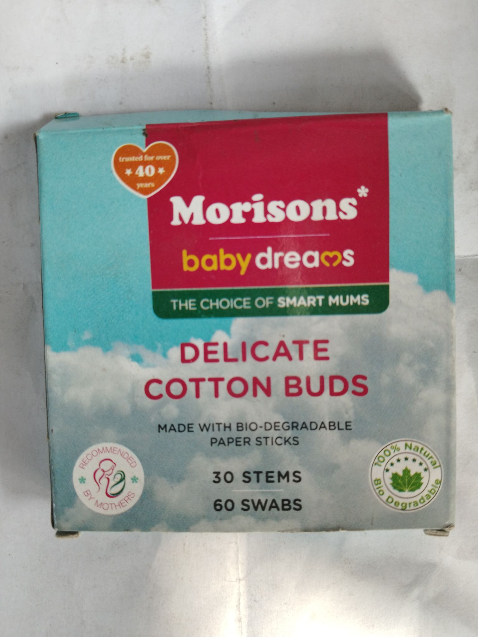 Morisons Baby dreams Made with bio-degradable Paper sticks 30stems 