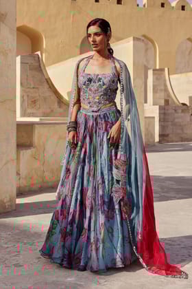 Blue Azalea Lehenga-XS