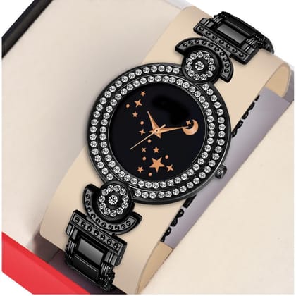 Bolun Black id Chand Dial Black BD Girls and Women Watch