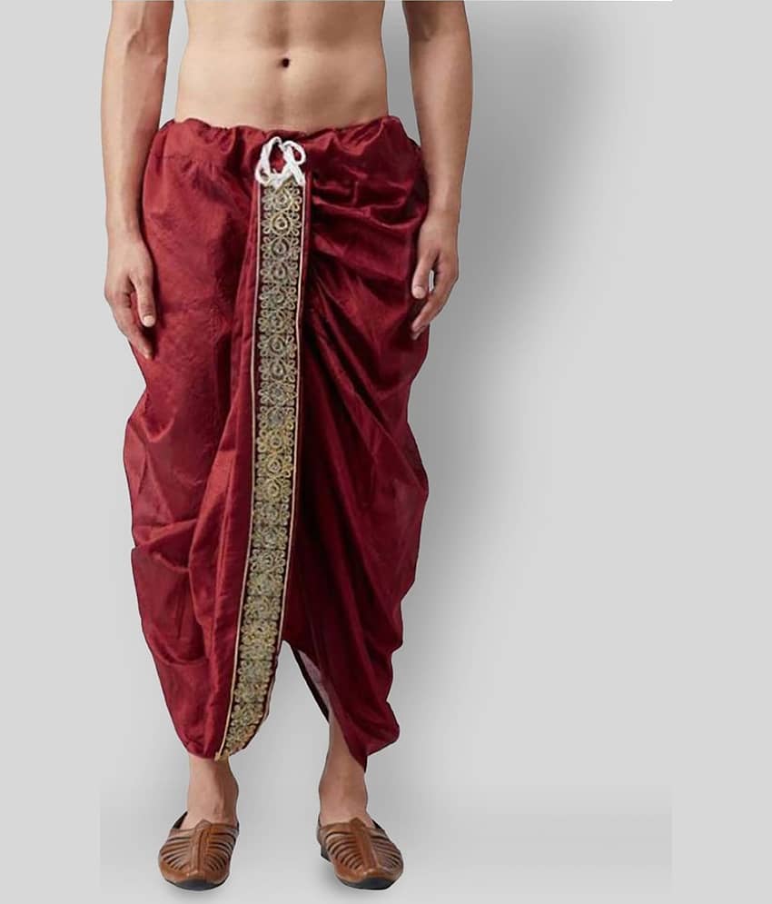 GN hub Maroon Dhoti Single Pack
