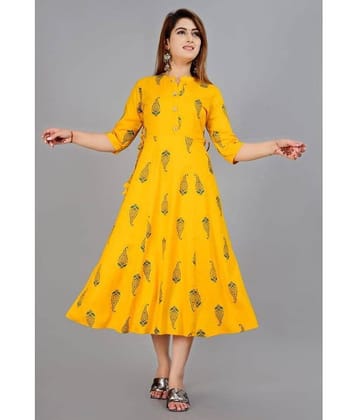 NUPITAL - Grey Rayon Women's Flared Kurti ( Pack of 1 )