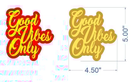 Brand Zero MDF Double Layered Quotes Fridge Magnet Design - Good Vibes Only