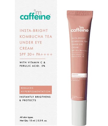 mCaffeine Kombucha Tea Under Eye Cream SPF 30+ PA++++ 15ml (Pack of 1)