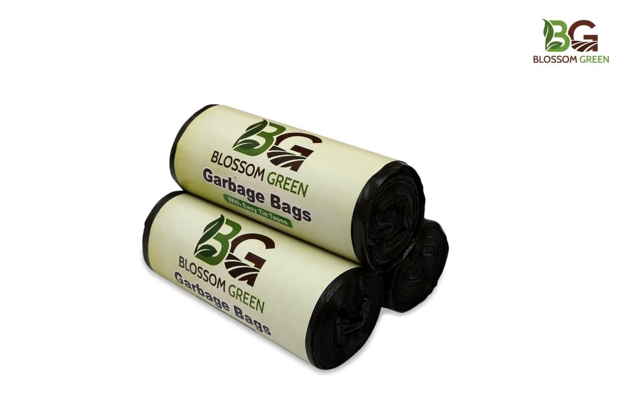 Blossom Green Small Garbage Bags for Dustbin | Size S, Pack of 1 |17 x 19 inches| Biodegradable Waste Bags | Leak-Proof, Disposable Trash Bags | Kitchen & Home Dustbin Liners