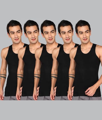 Renox Pack of 5 Cotton Tank For Men ( Black )