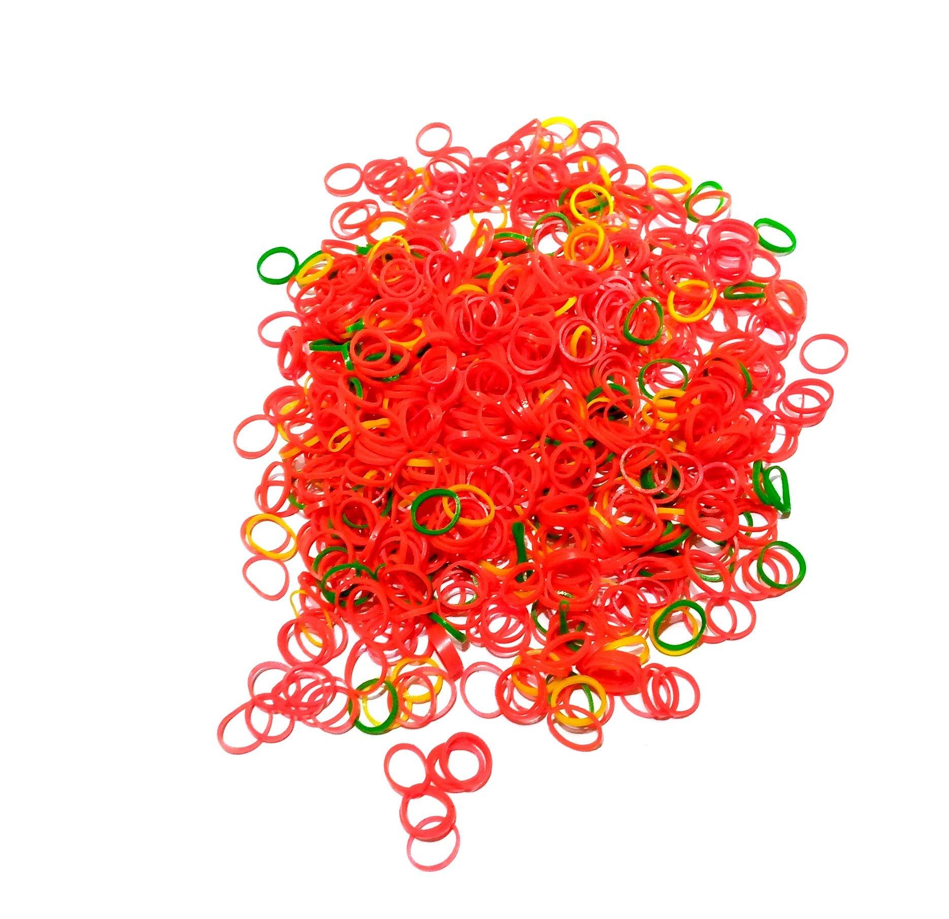 Nawani Multi Head Rubber Band Elastics Child Girls PVC, 500 Grm X 6 Packet, Size - 1/5"