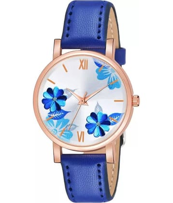 AQUA BLISS - Blue Leather Analog Womens Watch